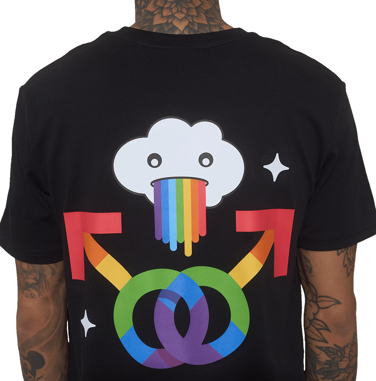 CAMISETA BR BLACK RAINBOW (Camiseta Negra de Algodón Orgánico – Estilo y Actitud)