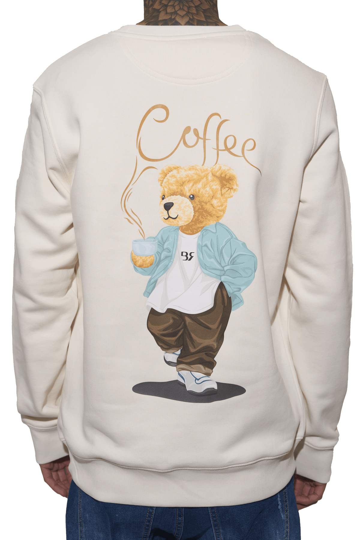 SUDADERA BR IVORI COFFE (Sudadera de Corte Regular en Algodón Orgánico y Poliéster Reciclado – 350 g/m²)