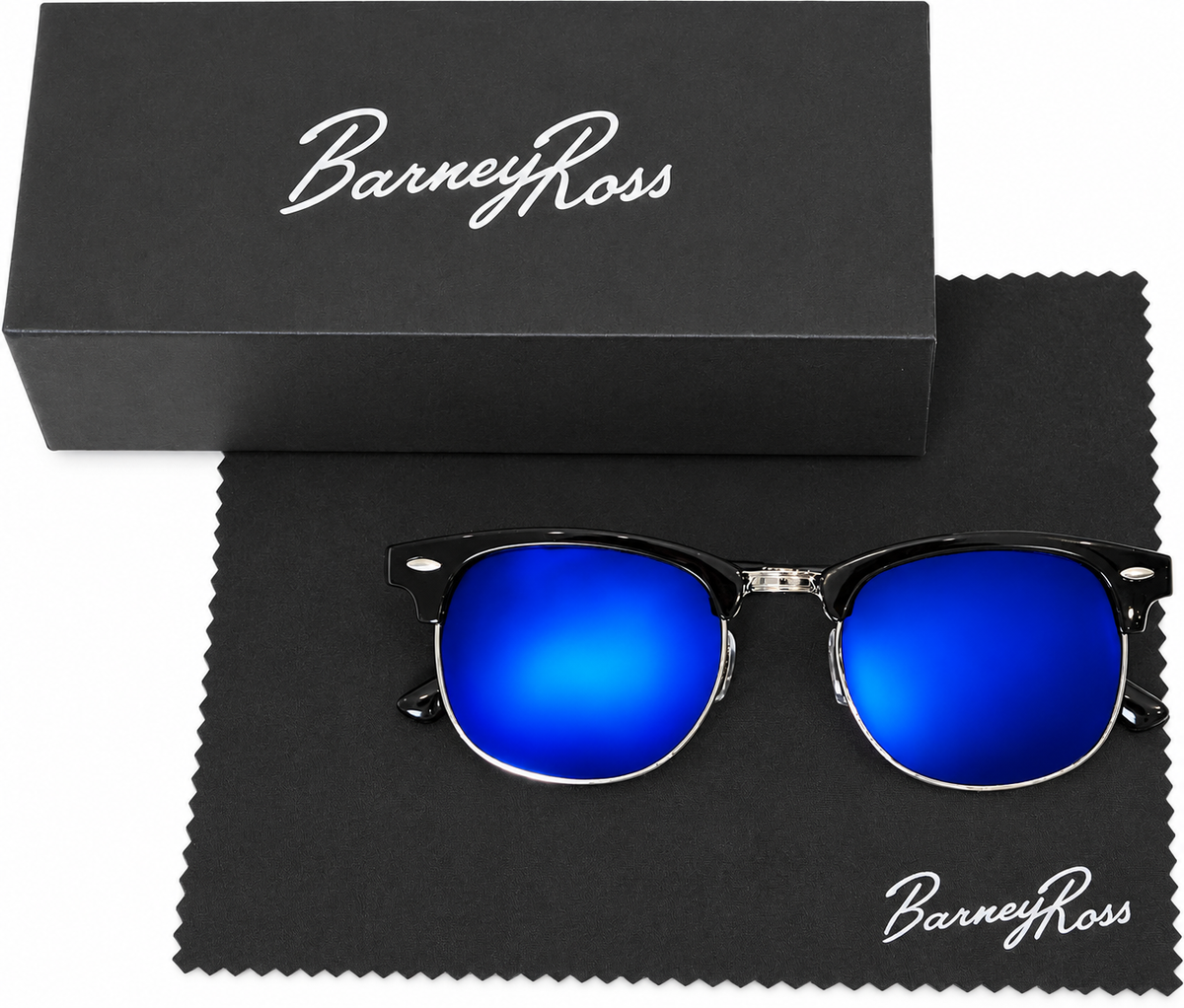 GAFAS DE SOL BR  RETRO BLUE (Gafas de Sol Clásicas – Cristal Azul con Bisagra de Metal y Protección UV400)