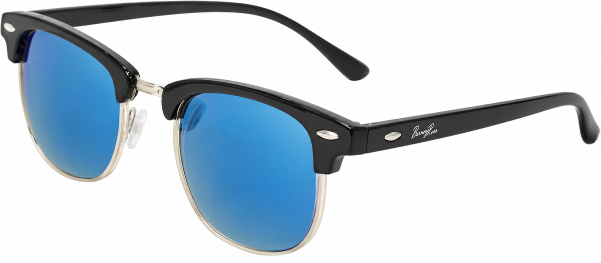 GAFAS DE SOL BR  RETRO BLUE (Gafas de Sol Clásicas – Cristal Azul con Bisagra de Metal y Protección UV400)