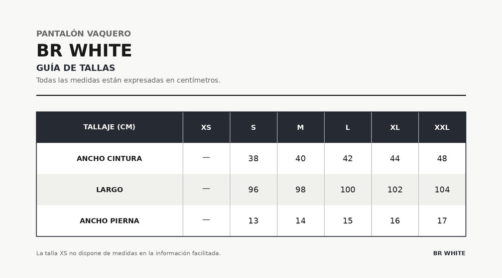 Guía de tallas