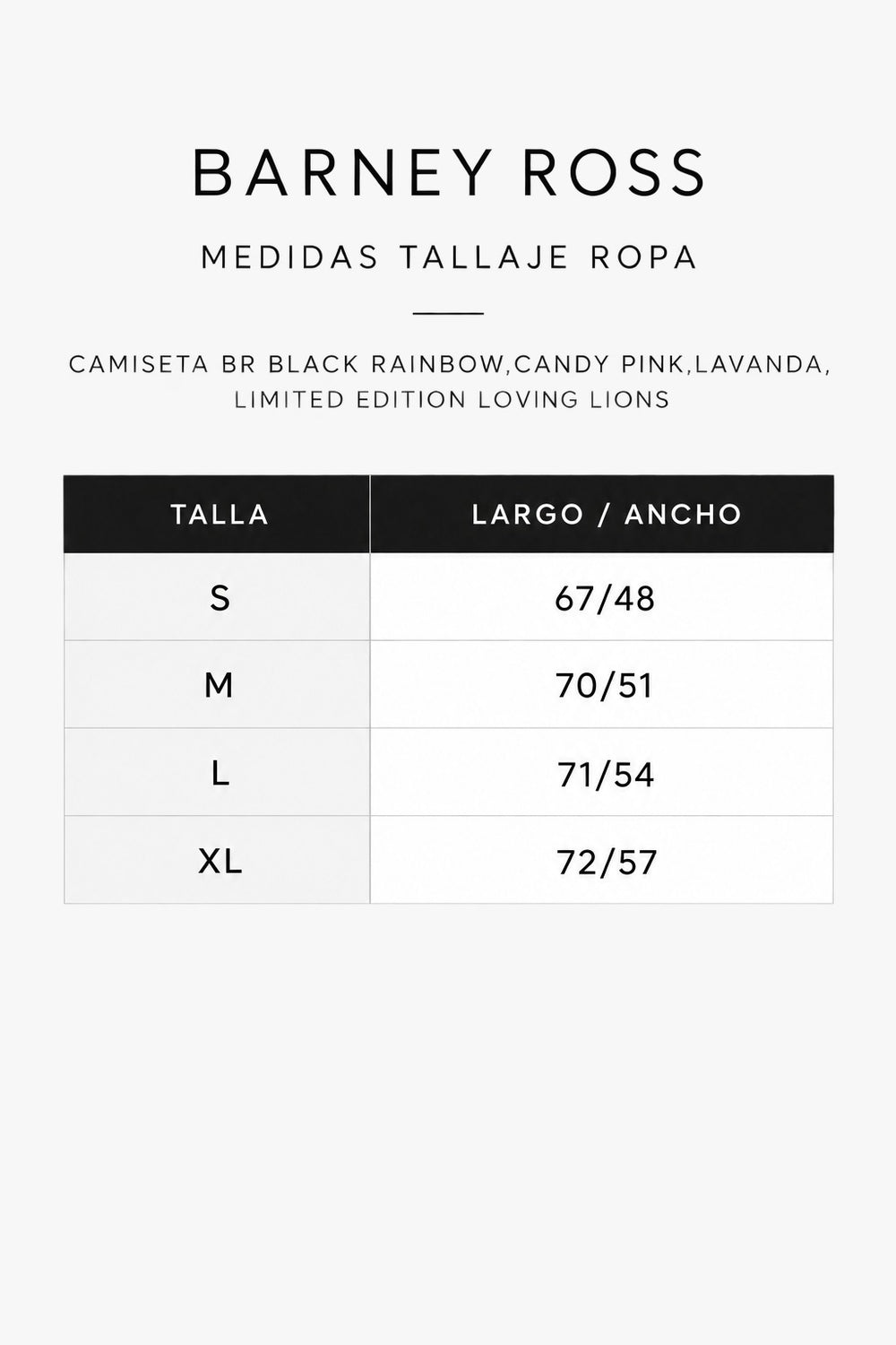 Guía de tallas